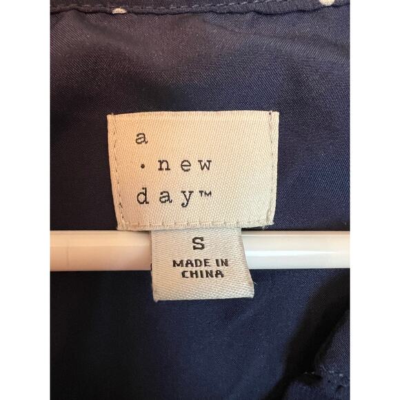 Blue White Swiss Dot Sheer Casual Dress Womens Small A New Day basic - Picture 4 of 4